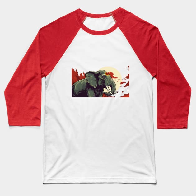 "Kaleidoscope Serenity: The Unexplored Asian Elphante's Beauty" Baseball T-Shirt by elphanty